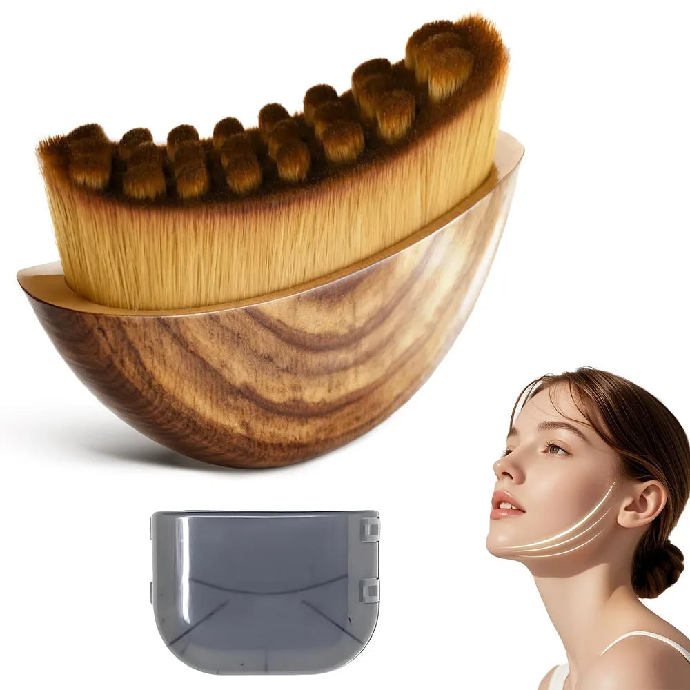 1 PCS Lymphatic Contour Face Brush with Storage Box Lymphatic Drainage Brush for Face Chin & Neck Quake