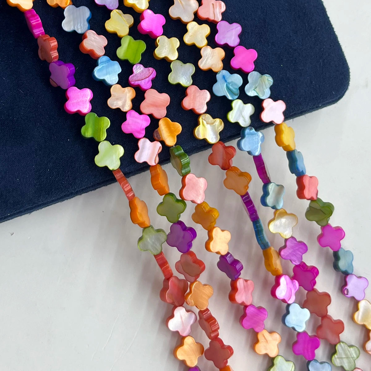 Shell Colorful Isolation Beads Flat Cross Beads 8mm For Jewelry Making DIY Necklace Earrings Bracelet Accessory Quake