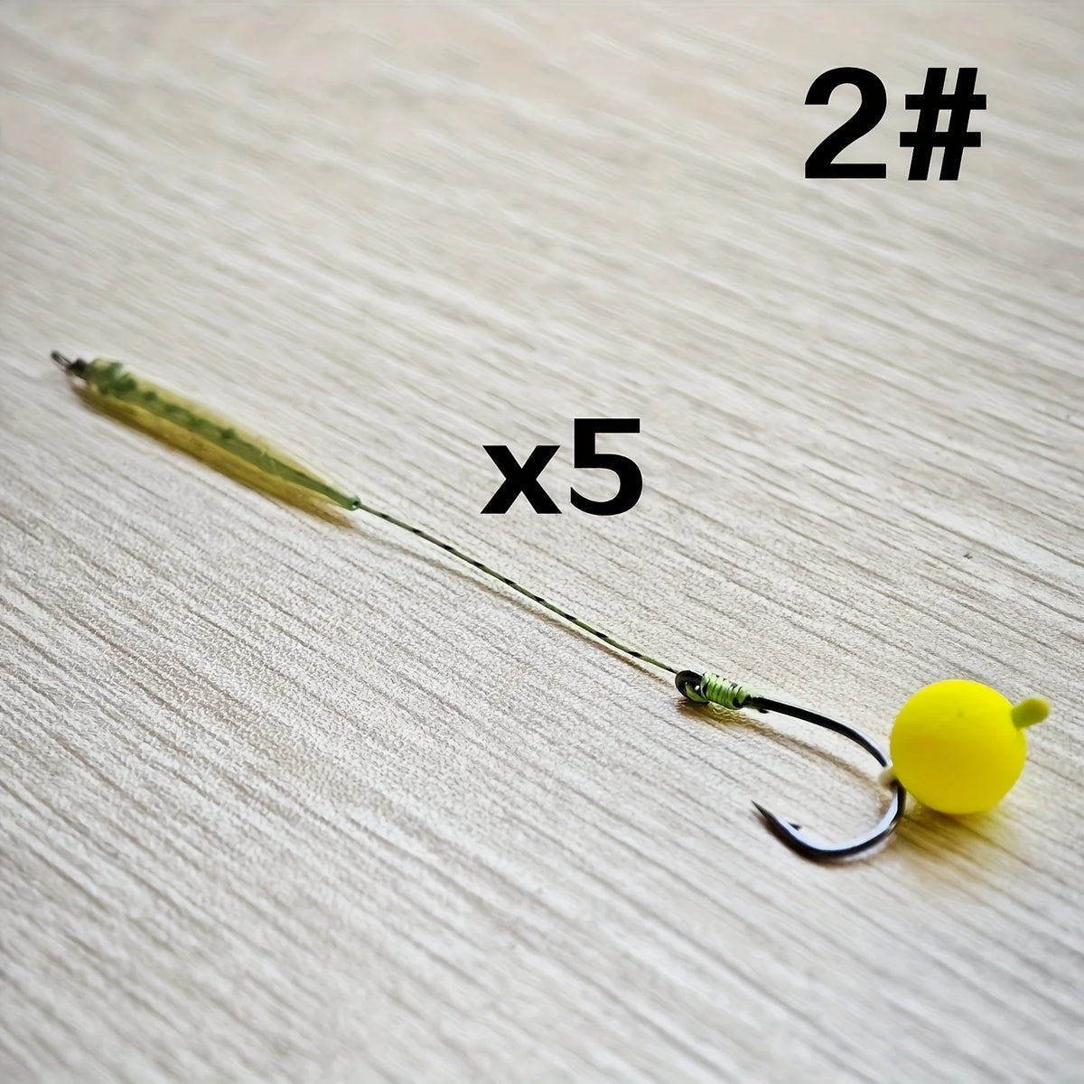 5pcs European Carp Fishing Setup with PVC Floats and Hooks - Ideal for Grass Carp and Bream, Bait Fishing Gear|Minimalist Design Quake 2hao5pcs