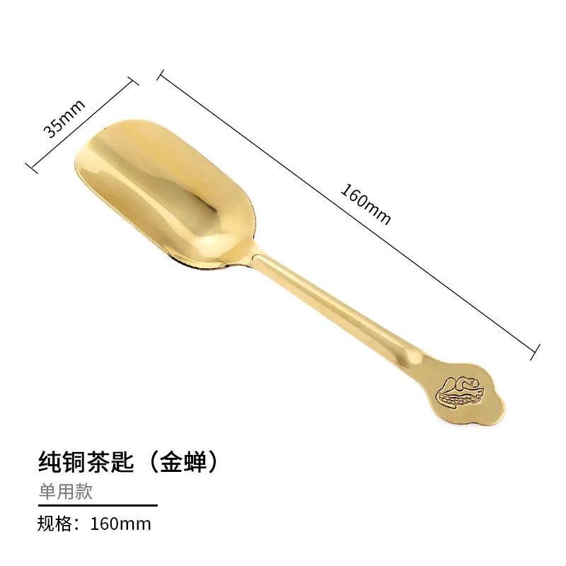 Tea spoon tea shovel small brass tea set accessories tea spoon single tea spoon tea set tea spoon tea spoon Quake D