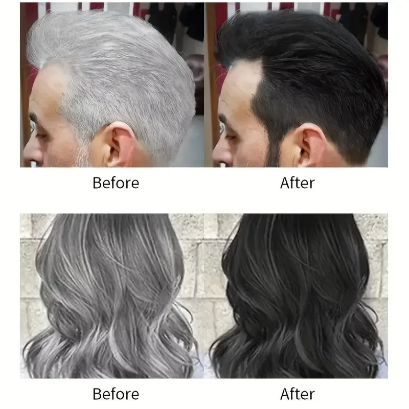 1 Box of 10 Hair Dye Instant Hair Dye Shampoo,Quick and Easy Hair Dye,Coloring Semi- Permanent Instant Hair Dye for Men&Women Quake