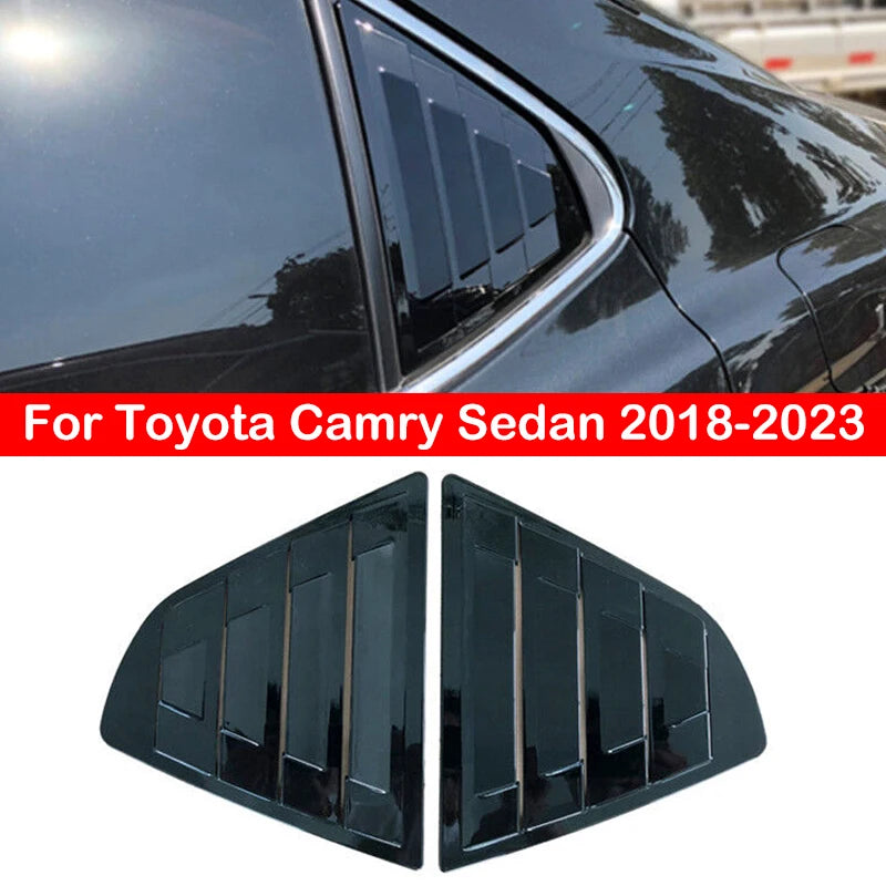 For Toyota Camry Sedan 2018 2019 2020 2021 2022 2023 Car Rear Louver Window Side Shutter Cover Trim Sticker Vent Scoop ABS Auto Quake