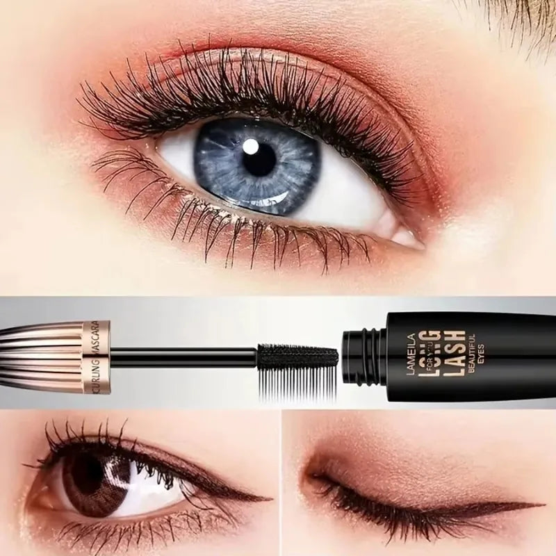 Waterproof 4D Mascara Thick Long Smudge-proof Plump Encrypted Long-lasting Curling Large Eye Makeup Makeup Tools Quake
