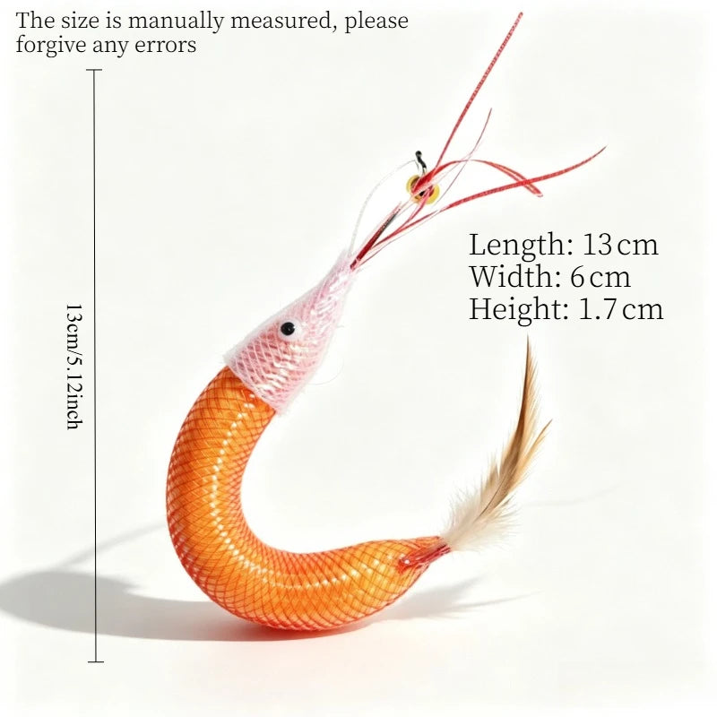Multifunctional Cat Toy Feather Teaser Wand Replacement Head Wool Shrimp Enrichment Toy For Pet Self Play Chewing Quake