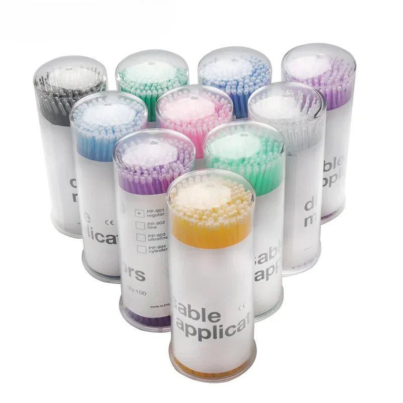 Wand Applicators Microbrush Mini brushes 100pcs barrel Makeup Eyelash Brushes Extension Disposable Applicator Mascara Quake
