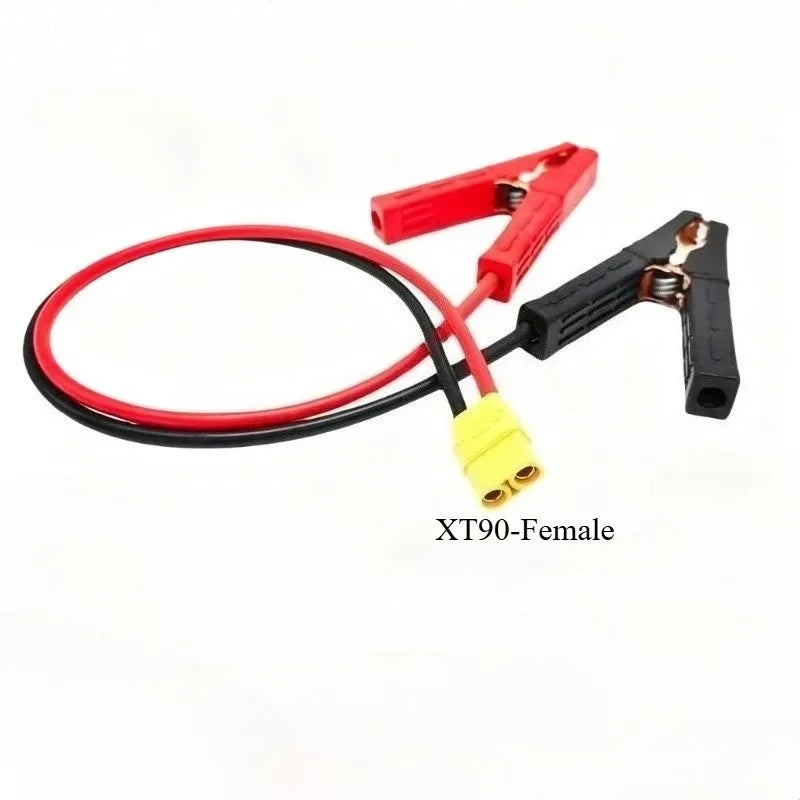 Heavy Duty 10/12AWG XT60/90 to Alligator Clips Cable High Current Low Resistance Wire Lithium Charging Model Aircraft Power Cord Quake XT90-Female 10AWG 2M