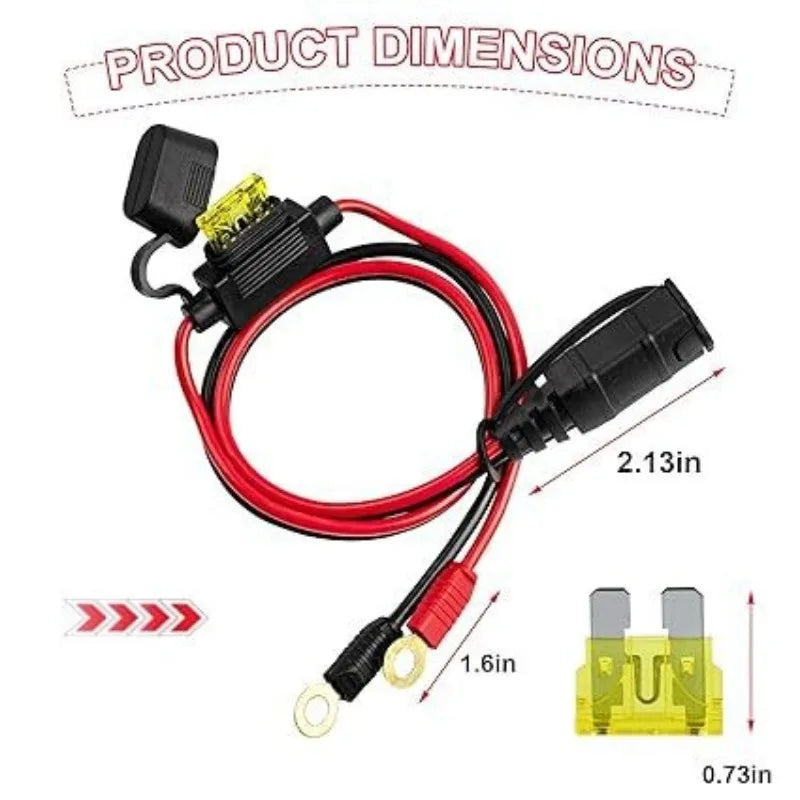1/2pcs with M6/10 Silicone Cable Car Plug Fast Charging Connector Cable Compatible with NOCO GC008X Connect Cable 12AWG Quake