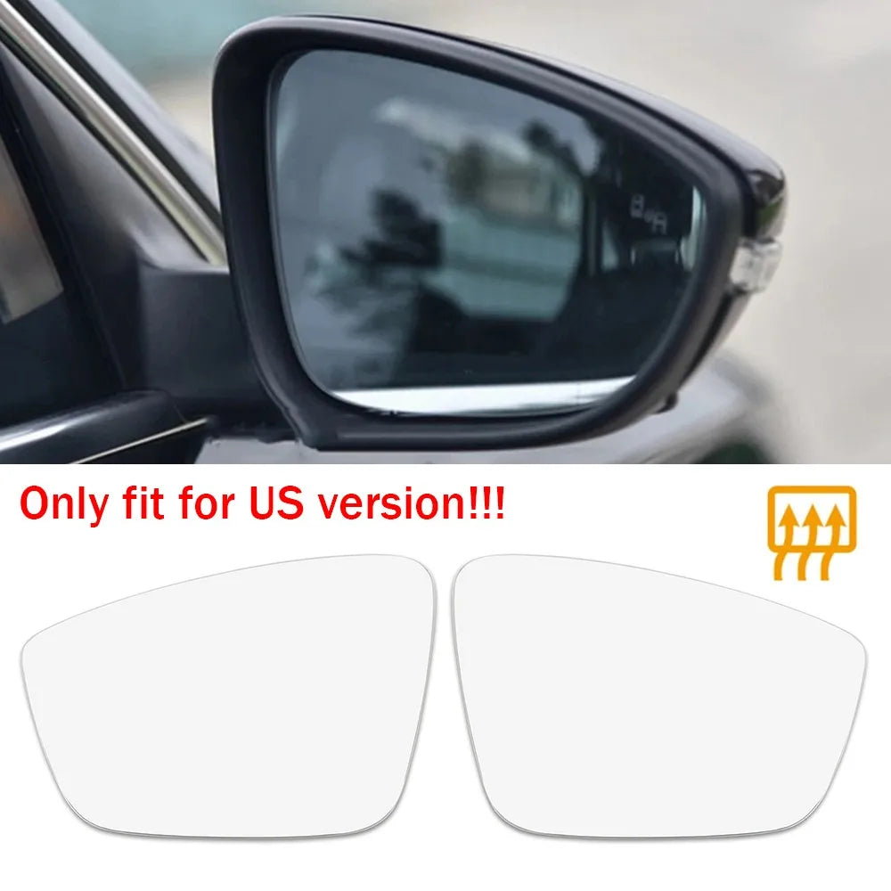 For US VW Jetta Beetle 2012-2018 1x Left Right Side Rear View Lens Split Mirror Heated Door Glass Rearview Lens Accessories Part Quake