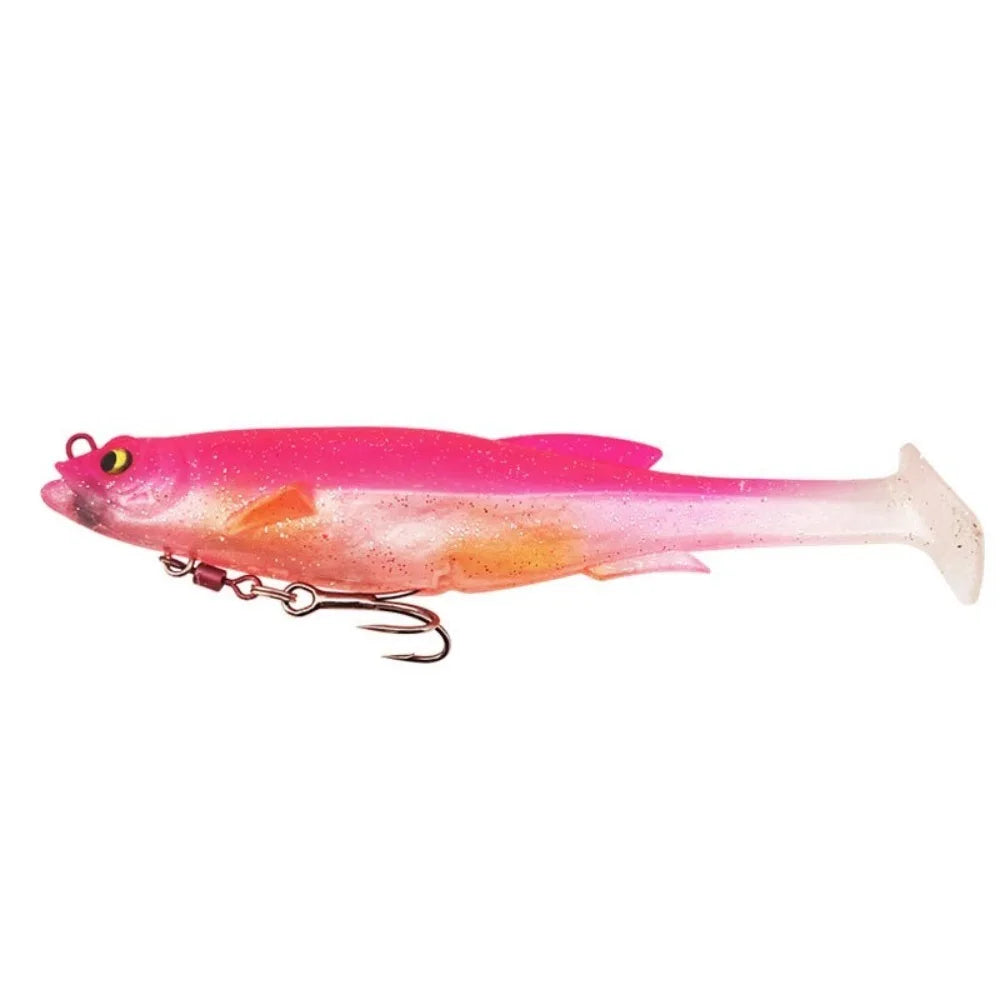With Salwater Freshwater Hook Soft Fishing Lures 3D Eyes 9cm/9g 12.5cm/21g Artificial Swimbait T Tail Silicone Quake 12.5cm-21g-4