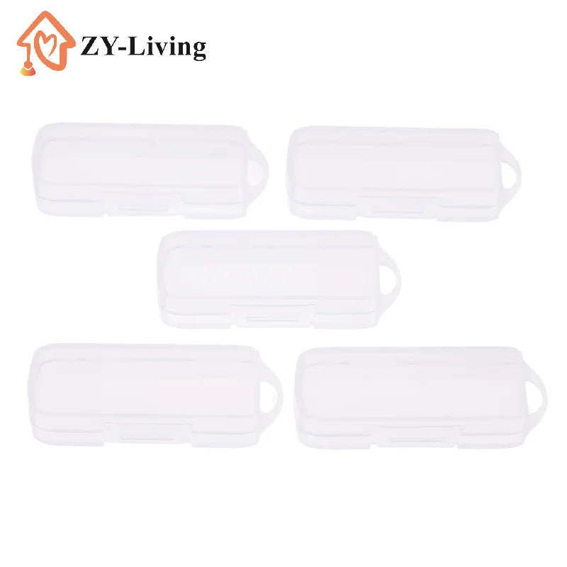 -5 PCS Transparent PC USB Flash Drive Cases Contemporary Style Storage Boxes With Lids For OTG Rotating Drives Quake