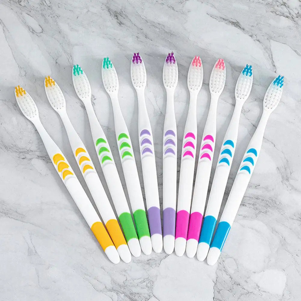 10 Pieces Packed Soft Bristle Bamboo Charcoal Black Hair Ultra-Fine Beauty Toothbrush Couple Suit Oral Cleaning Tools Quake