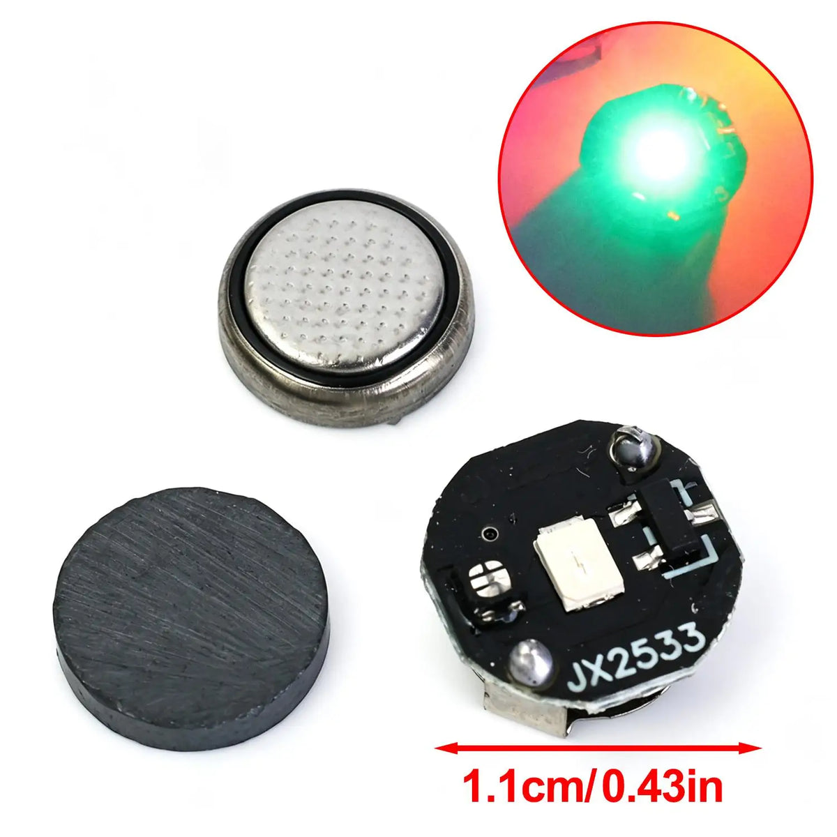 10/1PCS Miniature Wireless Magnetic Light Model Srong Bright Single Lamp with Button Battery DIY Handmade Decorative Lamp Wires Quake green 10PCS