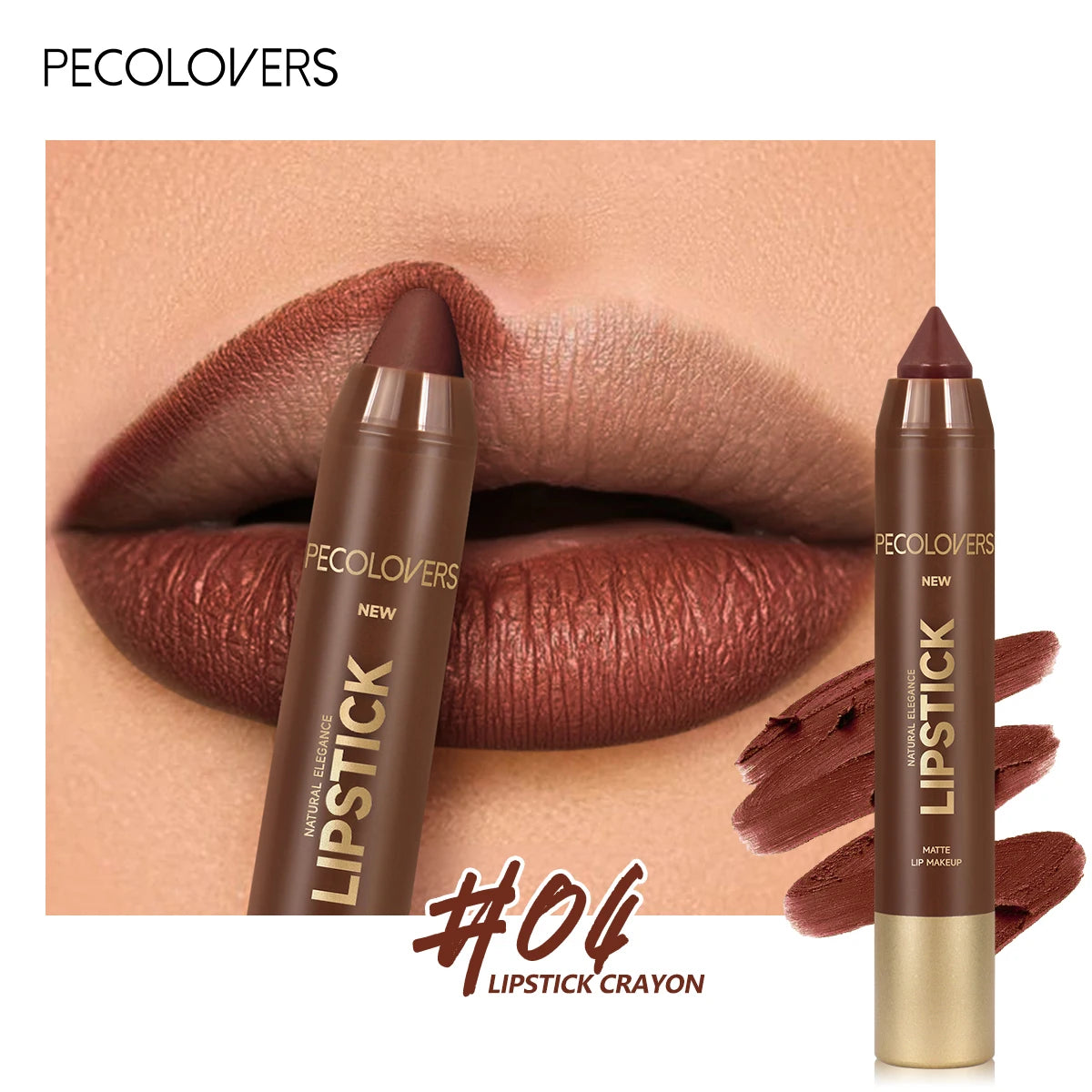 2In1 Matte Lipstick Pencil Waterproof Long Lasting Lip Brown Velvet Lip Liner Pen Lips Makeup Women Cosmetics Quake 04