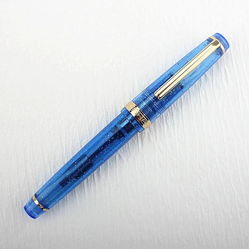 Jinhao 82 Fountain Pen Acrylic EF/F/M/Bent Nib Golden Trim with Converter Writing Pen Quake 82-4 EF 0.38MM