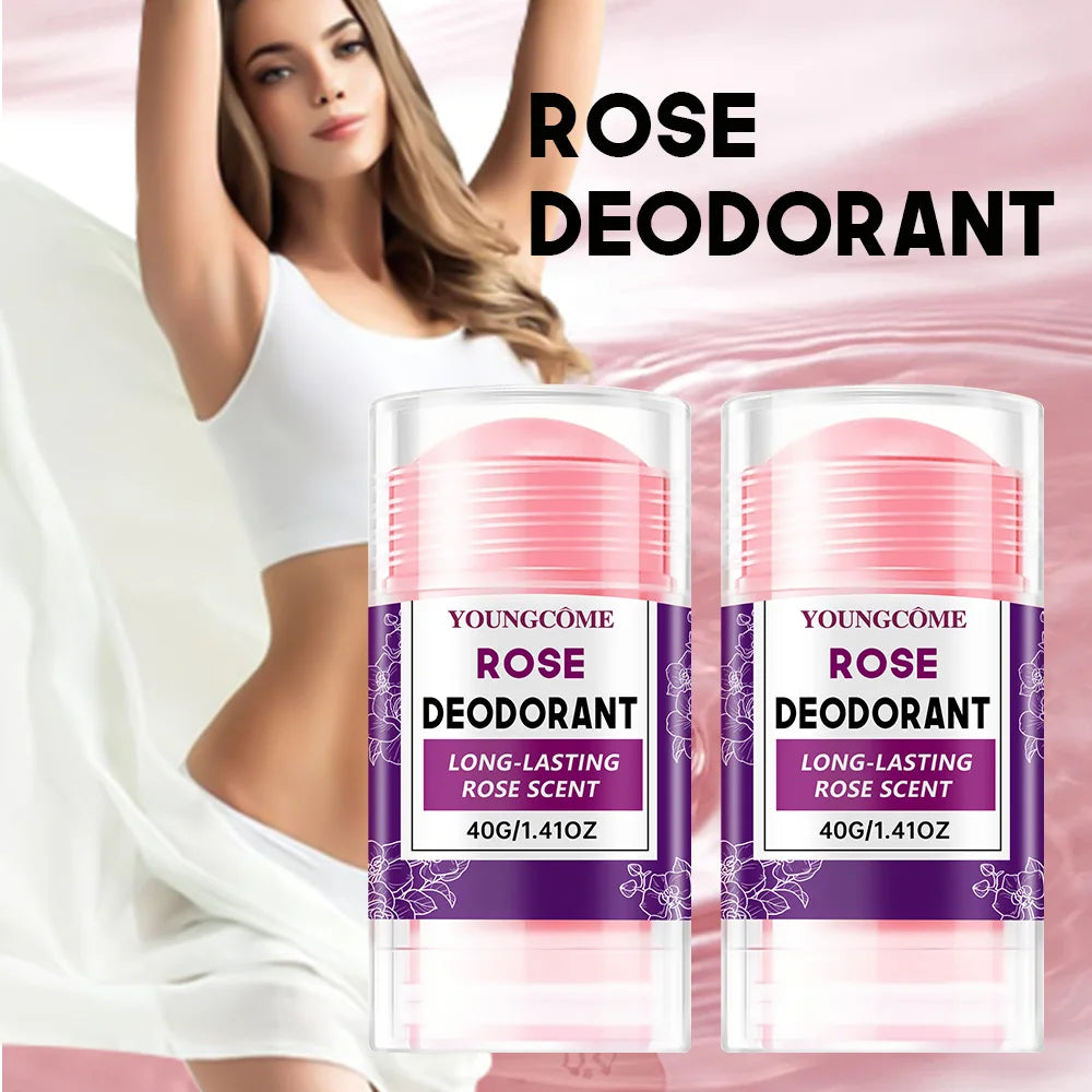 Rose Deodorant Stick Underarm Bad Smell Sweating Removal Armpit Refreshing Antiperspirant Lasting Aroma Deodorant Body Care Quake