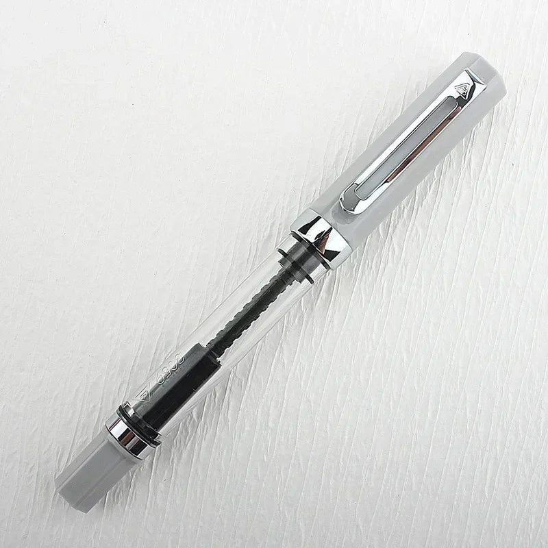 High Quality 3059 Piston Fountain Pen Resin Transparent Ink Pen EF/F Nib 0.38/0.5mm Fountain Pen Business Gif Quake 3059-4 Dark tip Nib 0.38MM