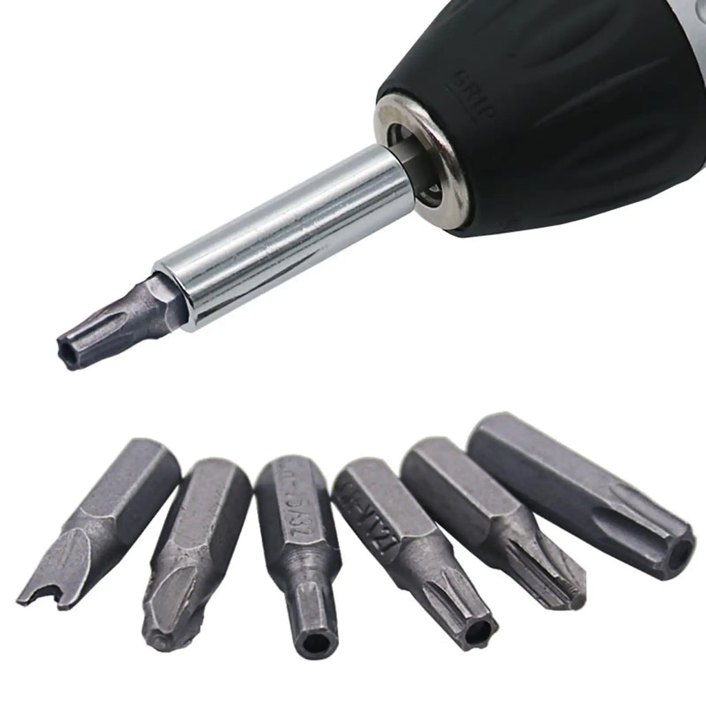 33Pcs Security Bit Steel with Extension Bit Holder, Tri Wings Torq Screwdriver Quake