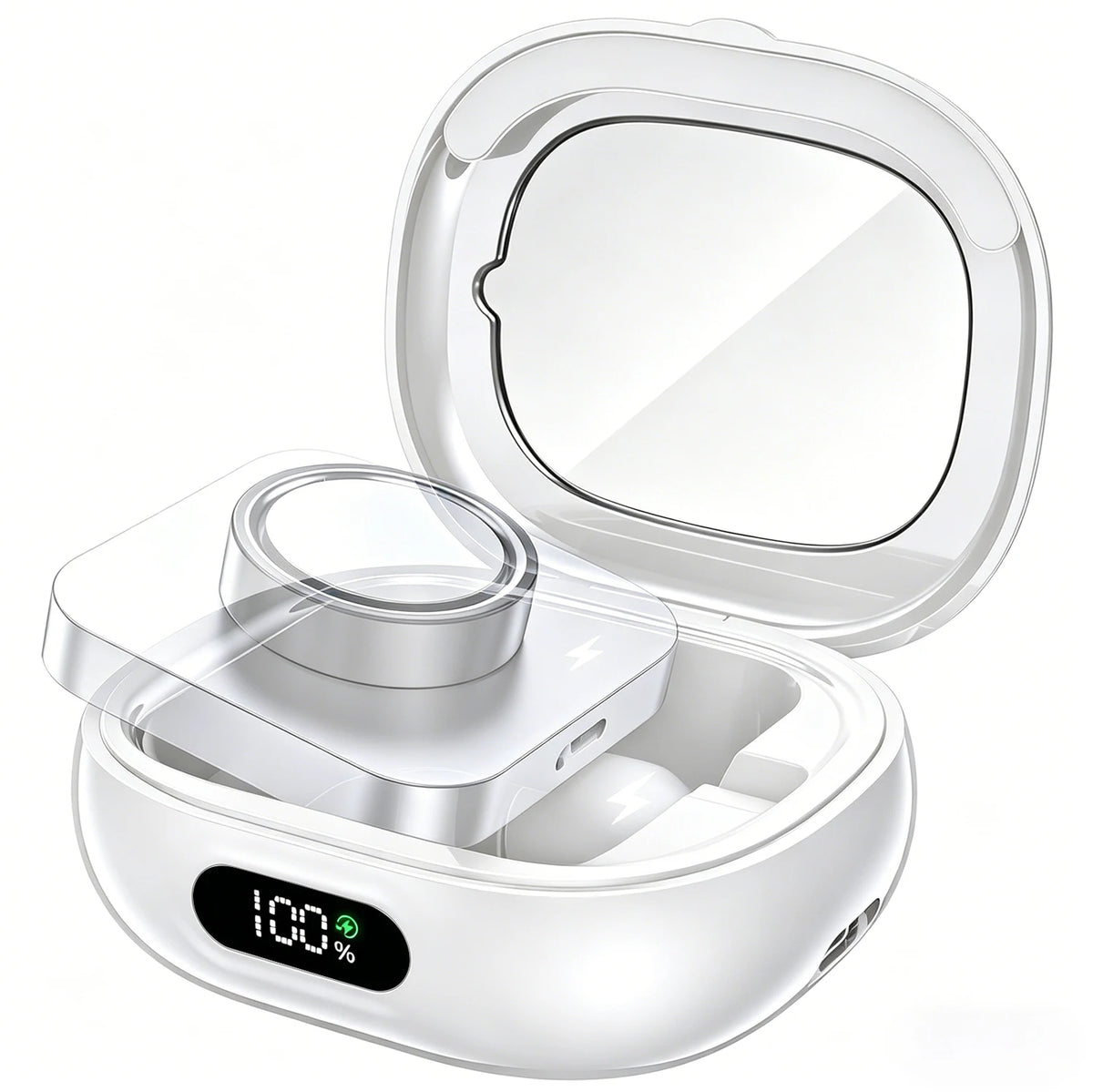 Charging Case for Oura Ring Gen 4 3 2000mAh Portable Power Bank Charger Box Type-C Travel Charging Case All Sizes Quake WHITE China Mainland
