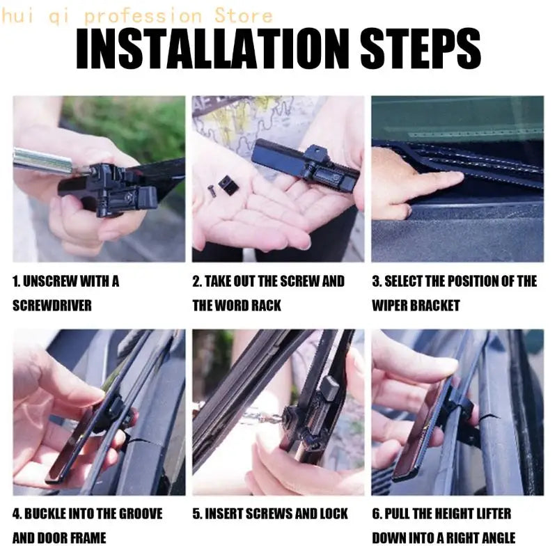 Windshield Wiper Support Clip Set, 2 Piece Black ABS Mechanical Pair With Visible Spring Base for Car Owners Managing Daily Quake