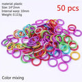 50pcs/set Long Hair Braid Beads Hair Clip Braids Colorful Dreadlock Ring Beads Hair Braider Styling Tool Hairs Accessories Quake 50 pcs