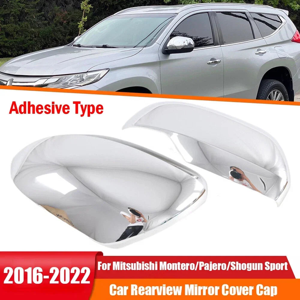 For Mitsubishi Montero Pajero Sport 2016-2022 2x Car Sticker Rearview Side Mirror Cover Wing Cap Exterior Case Trim Accessories Quake