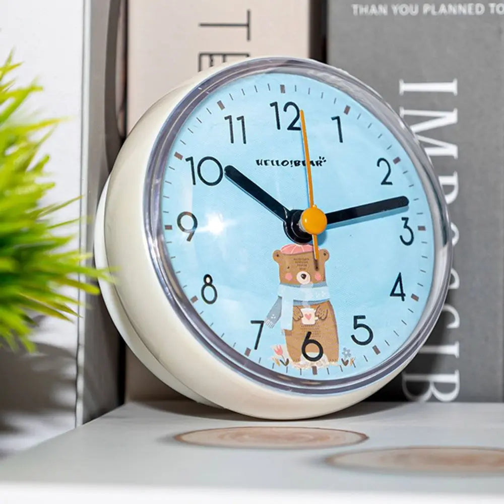 Modern Kitchen Minimalist 3D Mini Sucker Battery Powered Wall Clock Wall Watch Home Decor Shower Clocks Quake 1