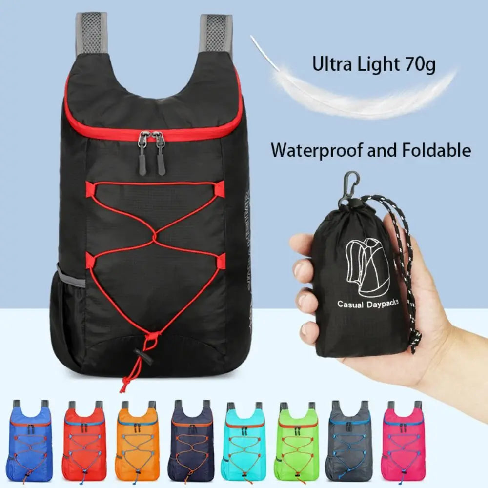Foldable Sports Backpack Ultra Lightweight Waterproof Nylon Fabric Outdoor Packable Backpack High-capacity Fitness Bag Quake
