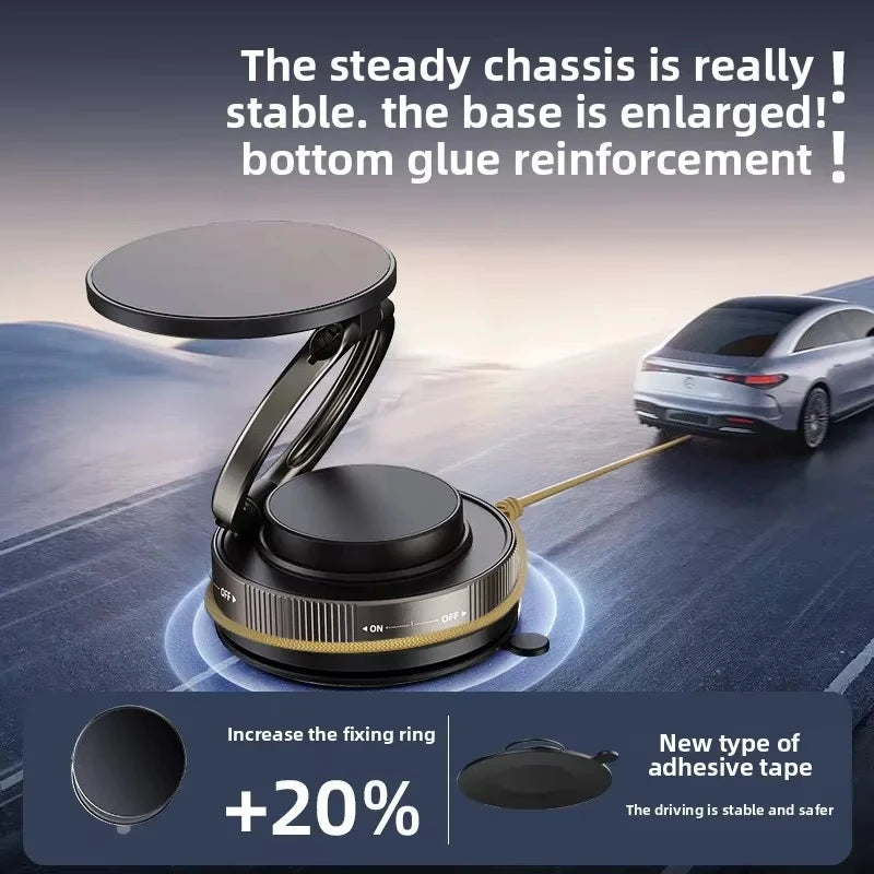 T30 Vacuum Magnetic Phone Holder Stand, for Magsafe Suction Cup Phone MountAdjustable Swivel Lock, for Your Car/Gym/Mirror Quake