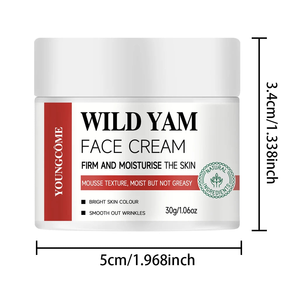 YOUNGCOME Anti-aging Wild Yam Cream with Yam Extract Suitable for All Skin Types Soothing and Moisturizing Skin Care for Women Quake 30G