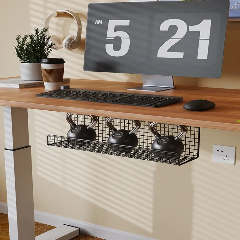High Quality Under-desk Cable Management Tray No Drill Metal Wire Socket Storage with Clamp Desk Cable Organizer Office Quake