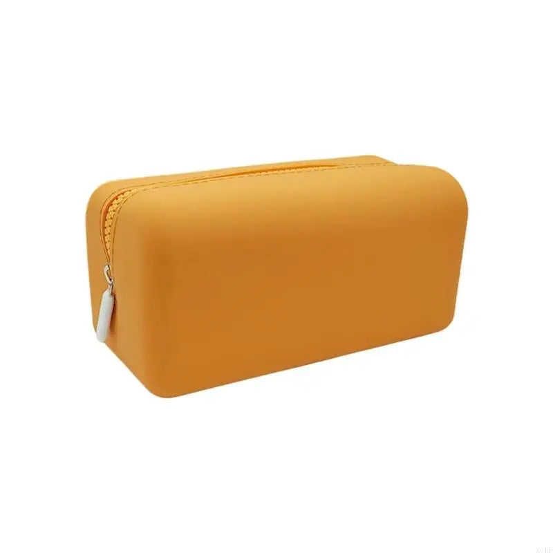Multipurpose Zippers Pouches with Foldable Integrated Silicone Body for Makeup, Charging Cables, and Stationeries K1KF Quake for Orange CN