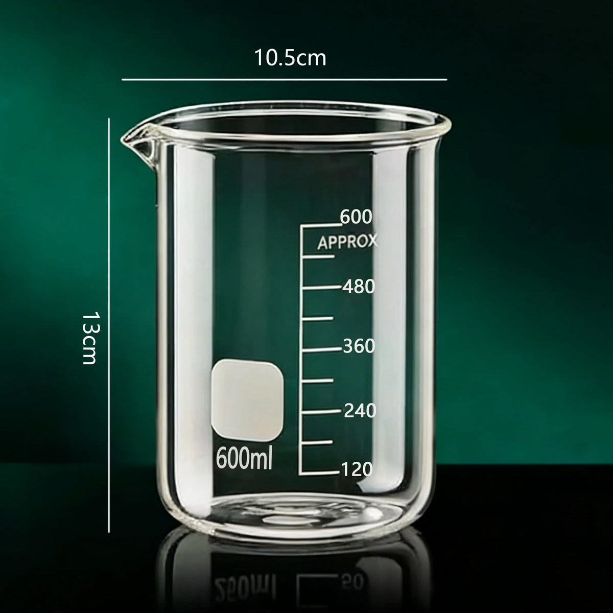 YWDL Heat Resistant Borosilicate Glass Beaker Measuring Cup Thick Glass Measuring Jug for Lab & Kitchen Multiple Capacity Quake 600ml 50-1000ml