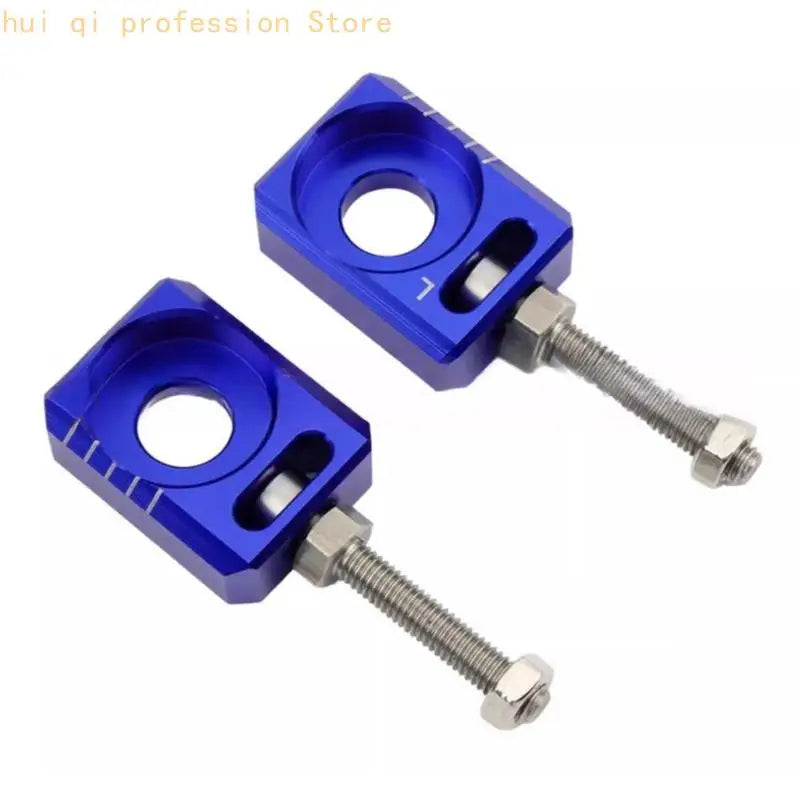 Motorcycle Chain Tensioner Rear Axles Blocks Wheel Axles Hub Spacer For Dirt Bike Rear Wheel Adjustable Mechanism H8WE Quake Blue CN