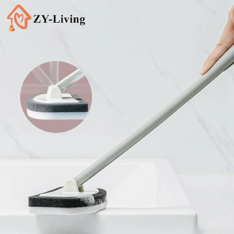 Bathroom Sponge Cleaning Brush Multi-Functional Tool Long Handle Removable Household Floor Bathtub Brushes Ceramic Tile Brush Quake