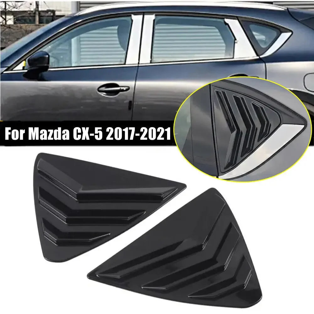 For Mazda CX-5 CX5 2017-2023 Car Rear Louver Window Side Shutter Cover Trim Sticker Vent Scoop ABS Carbon Fiber Accessories Auto Quake