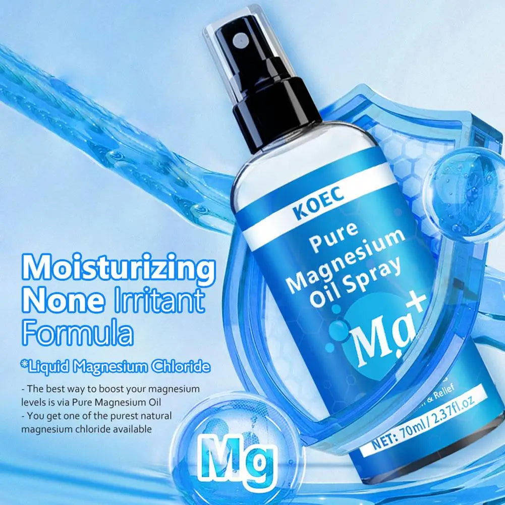 1/2PCS Magnesium Oil Spray for Feet & Sleep, Relief & Relaxation, Smoothes And Softens Skin,Muscle Health Leg & Joint Care 70g Quake