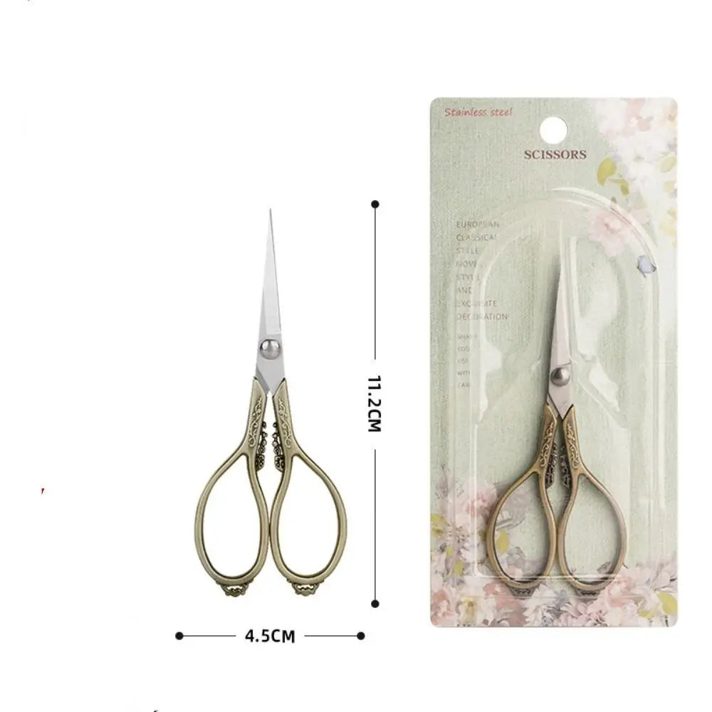 Vintage Detail Tailor Scissors Precision Embroidery Pointed Scissors Stainless Steel Office Supplies Sewing Scissors Quake 4