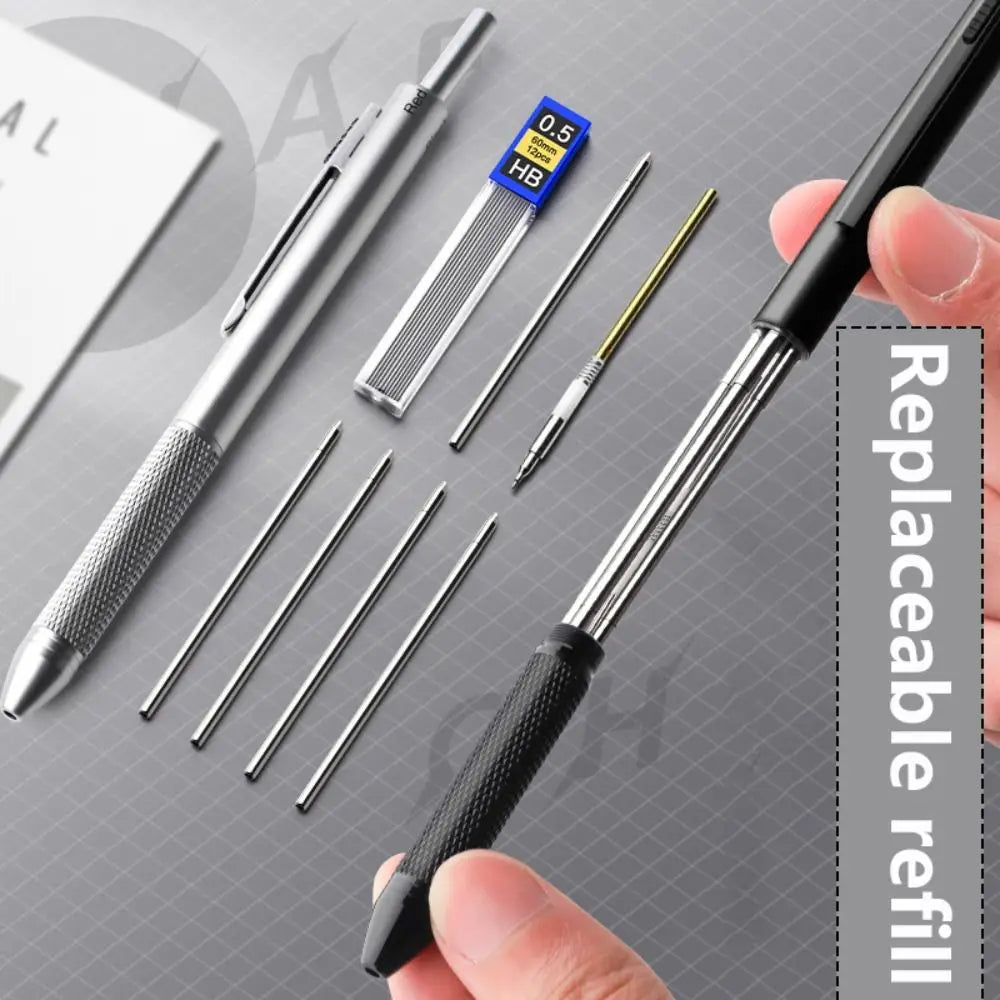 High Quality Metal Gravity Sensor Pen 4 in 1 Press Type Multi-Function Gel Pen 3Colors Ballpoint Pen Student Gift Quake