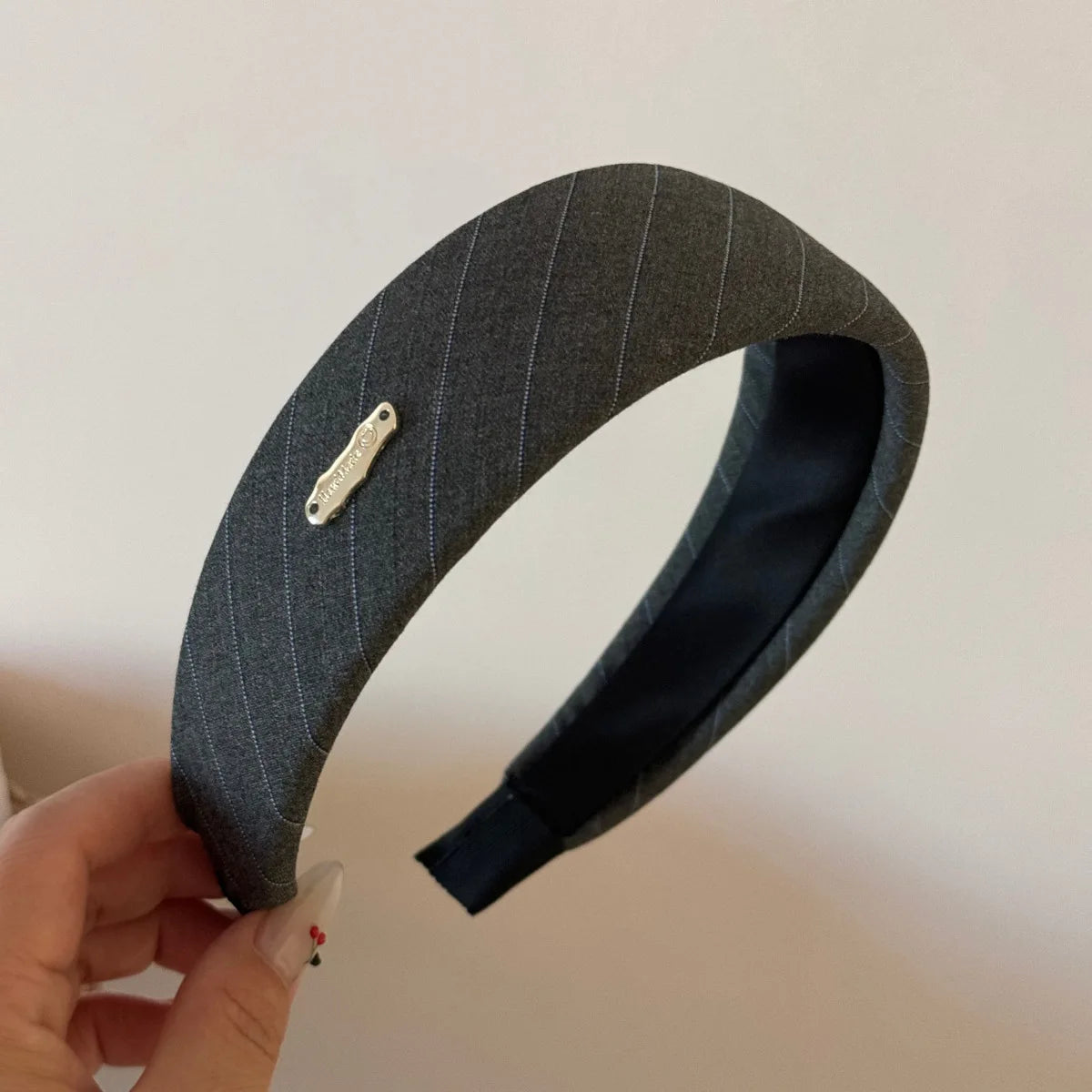 Vintage Gray Striped Headband for Women Girls Sweet Hair Ornament Headband Hair Hoop Headband Fashion Hair Styling Accessories Quake hmk