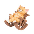 Rocking Chair Animal Statue Creative Decoration Adorable Art Craft Micro Landscape Small Sculpture for Home Office Living Room Quake Yellow Cat