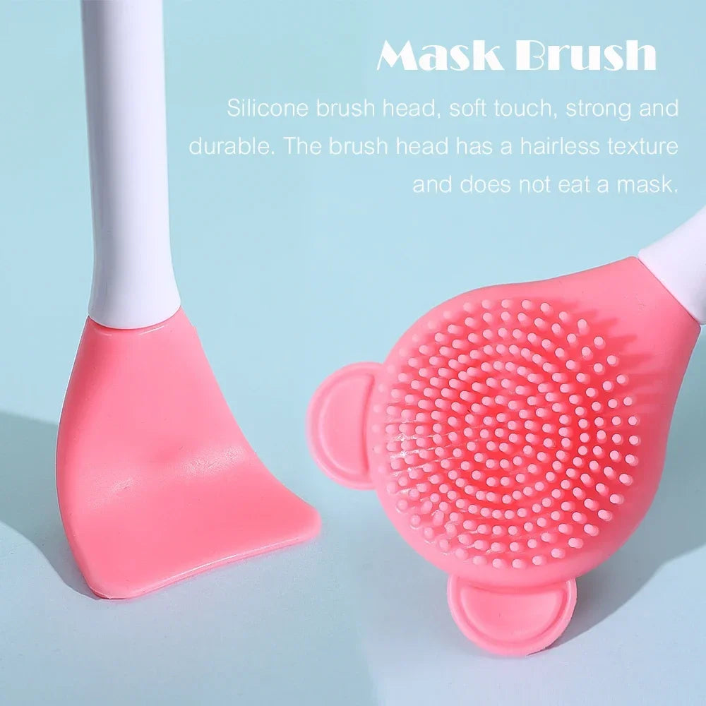 vvocci Double Head Facial Mask Silicone Applicator Spoon Spatula Stirring Stick Women Skin Face Cleansing Care Home Makeup Tools Quake