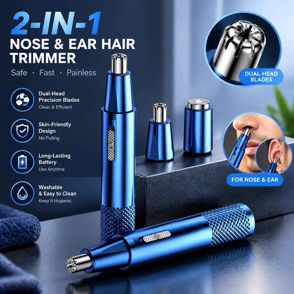 2 In 1 Electric Nose Hair Trimmer USB Charging New High Quality Ear Hair Removal Multi-kinetic Shaving Tools Quake