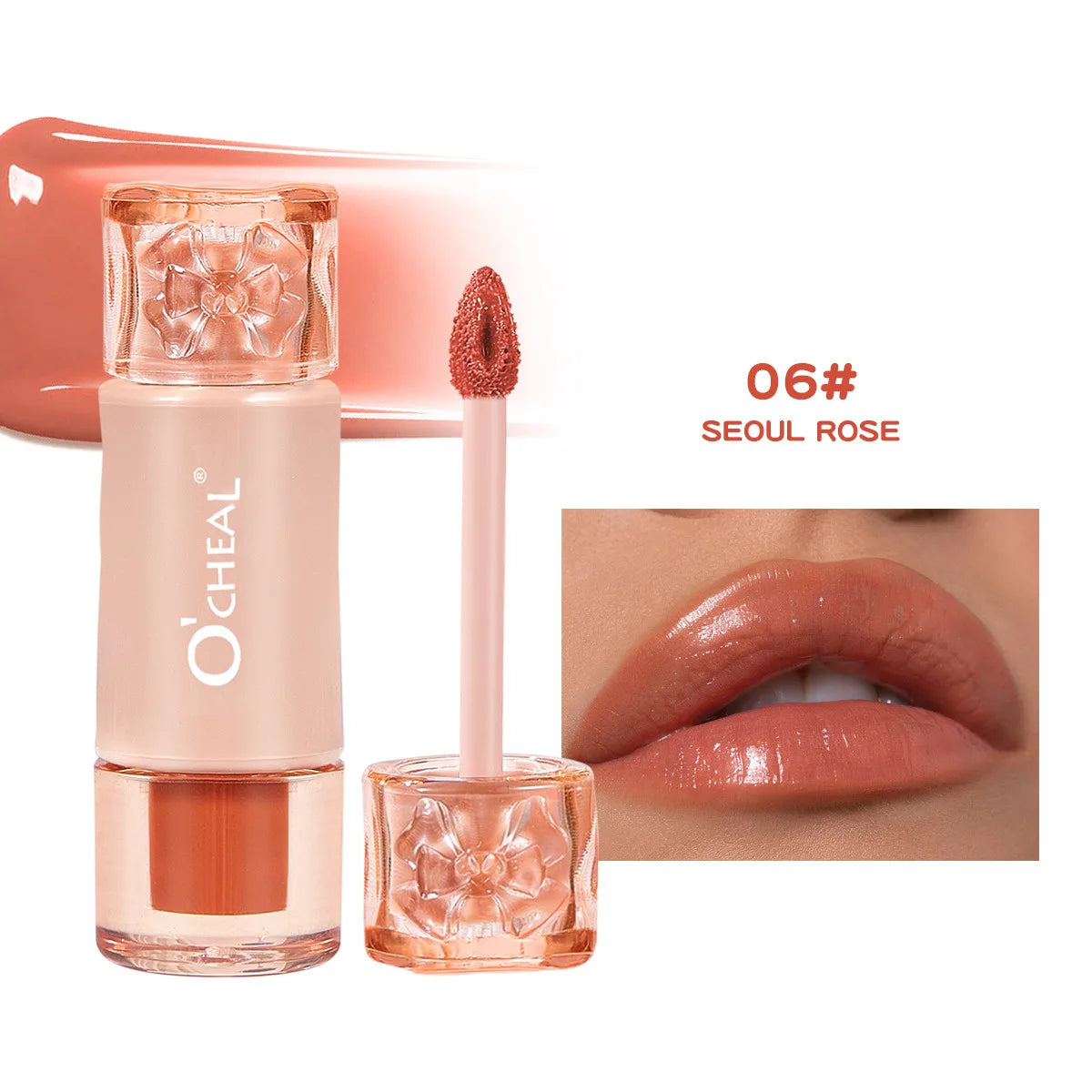 OCHEAL Cross Border Velvet Mirror Matte Lip Gloss Lipstick Moisturizes and Nourishes not easy to stick to cup white lip gloss Quake 06