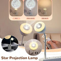 Smart Voice Control Starry Sky Moon Projector Night Light Romantic LED Bedside Lamp with Remote Timer for Bedroom Decor Quake White
