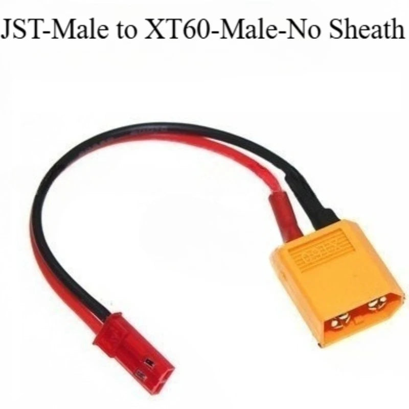Vibration‑Resistant XT60 to JST Banana Plug Conversion Cord 20AWG Pre‑Crimped Adapter With/No Sheath for RC Hobby Modification Quake