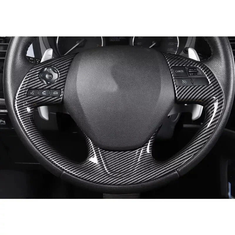 For Mitsubishi Outlander 2017-2021 ABS Carbon Fiber Style Inner Sticker Car Interior Steering Wheel Cover Trim Frame Decotation Quake