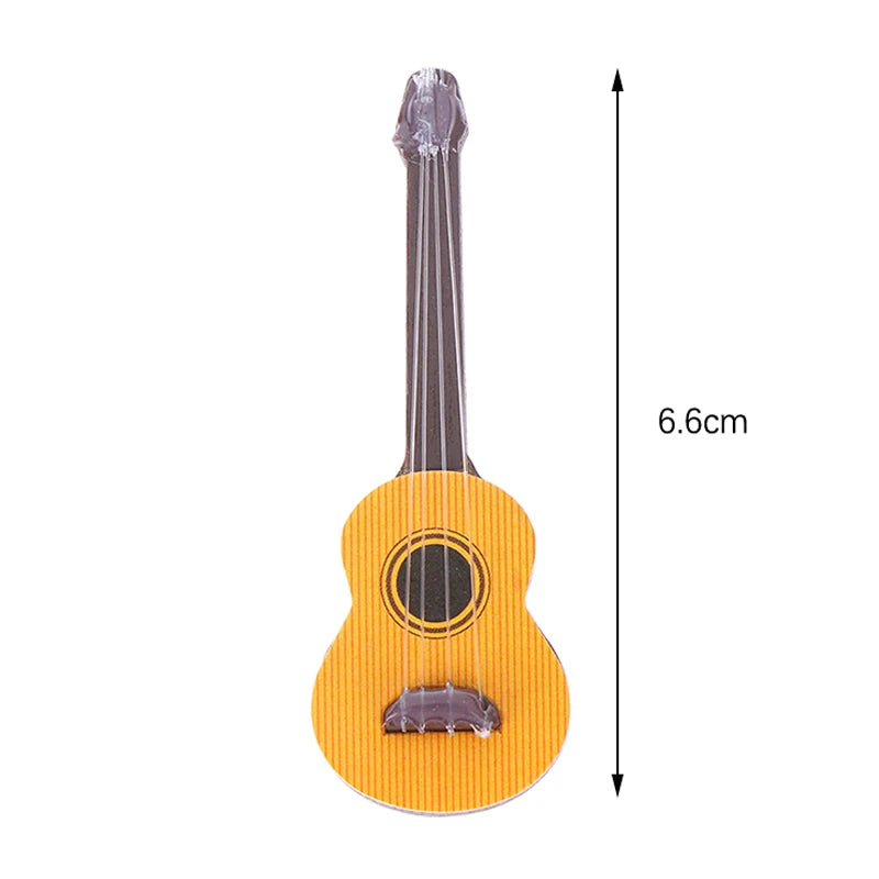 1:12 Dollhouse Musical Instrument Model Miniature Classical Guitar Home Living Scene Decor Toy Doll House Accessories Quake 1Pc