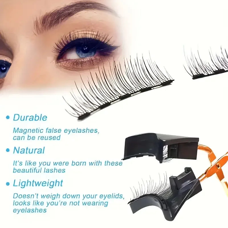 Easy-to-Apply Magnetic False Eyelashes Set:Reusable,No Glue Required-Natural Curl and Volume, Comfortable and Safe for Beginners Quake