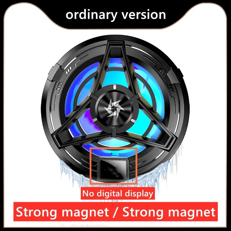 Magnetic mobile phone radiator with temperature display For iPhone Xiaomi Huawei Samsung mobile phone back clip fan game cooler Quake SL17 Ordinary