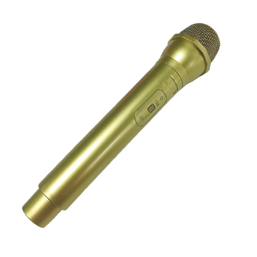 Simulation Microphone Prop,Plastic Realistic Pretend Microphone Prop,Fun Stage Mic Prop for Christmas,Cosplay,Speech,Music Party Quake Gold